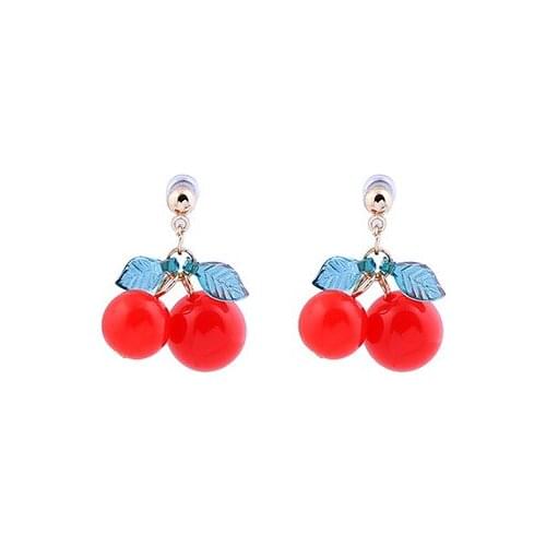Cute Cherry Dangle Earrings for Women Girls Fashion Earrings Vintage Kawaii Jewelry for Girls Best Gift Earings Korean Earrings