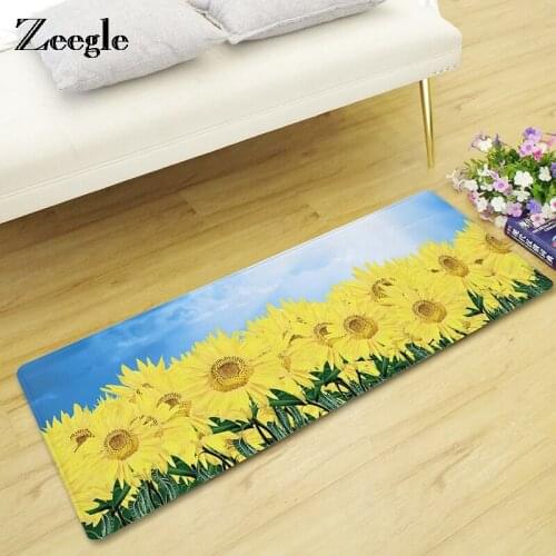 Zeegle Flower Pattern Door Mat Kitchen Carpet Non-slip Bathroom Bath Mat Flower Pattern Kid Room Beside Mat Entrance Area Rug
