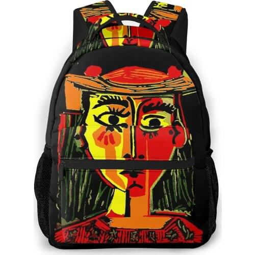 Woman In A Hat 1962 for Teenager school bag Toddlers Bag Vintage Pablo Picasso Travel Rucksack Backpacks For Boys and Girls
