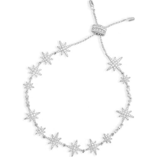 Brand 1:1High Quality Brand Design Silver Color Fine Bracelet 5A CZ Zircon Stones adjust Chain Women Luxury Jewelry