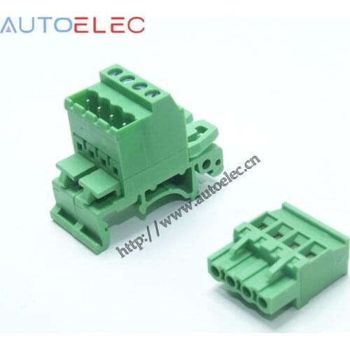 10sets Pitch 5.08mm 4pin Screw Plug-in Terminal Blocks connector NS35mm Din Rail Mounting instead of NO: UMSTBVK2.5-4-G-5.08