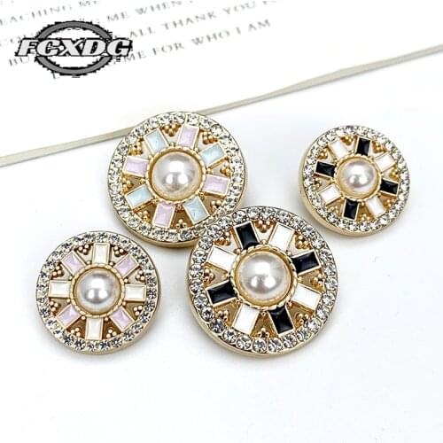 10pcs Exquisite Rhinestone Round Button Up Shirt Women Decorative Buttons for Crafts DIY Sewing Accessories Buttons for Clothing