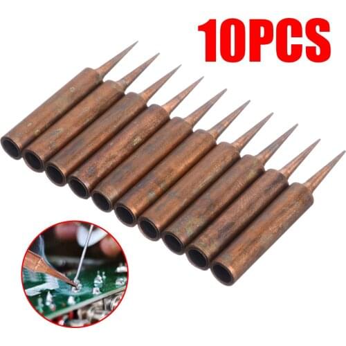 10Pcs Solder Tips 900M-T-I Copper Welding Solder Iron Tips Soldering Welding Head Lead-free 900M-T-I Copper Soldering Head