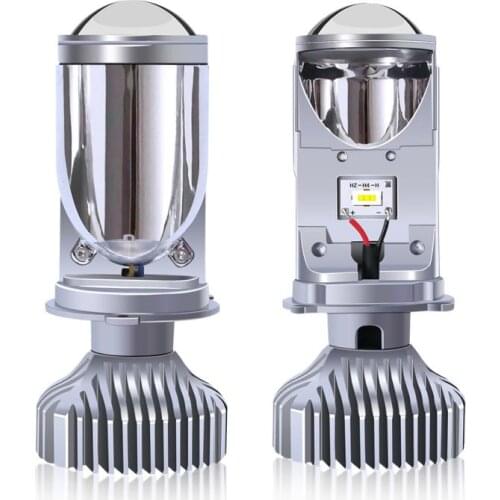 2PCS Y6-S Automotive H4 LED Headlamp Tricolor Lens Fisheye Lamp Far And Near Integrated Mini Lens Super Bright