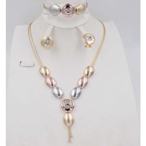 2016 Latest Fashion Dubai High Quality Gold color Jewelry Set For Women Wholesale Fashion Wedding Accessories Jewelry