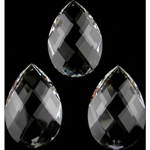 30pcs/lot , Free shipping, 38mm crystal faceted pear pendant , crystal chandelier pendant for DIY curtain , chandelier parts