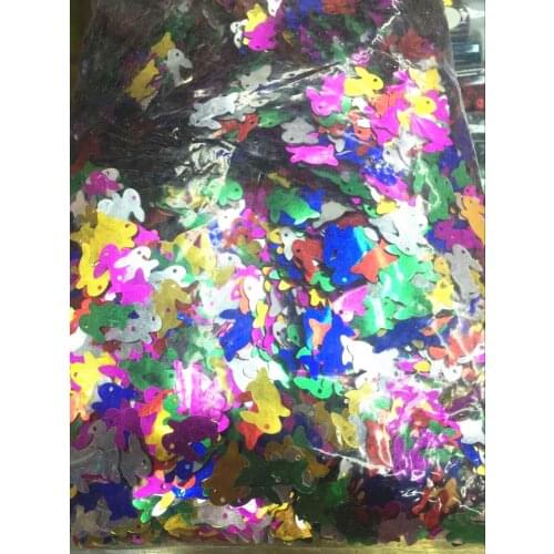 50g/lot Loose Rabbit Sequins 17mm PVC Sequin Flat Paillette Sequins Decoration Christmas Festival Mix Colors Confetti