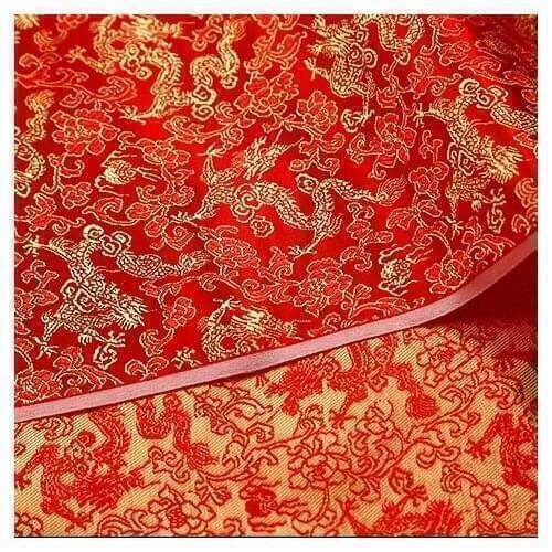 Chinese Ancient Costume Han Kimono Clothing COS Baby Satin Damask jacquard brocade fabric Dragon Veins