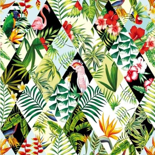 Flamingo and Tropical Plants Backdrop Holiday Photography Background Celebration Photo Booth Studio Decor