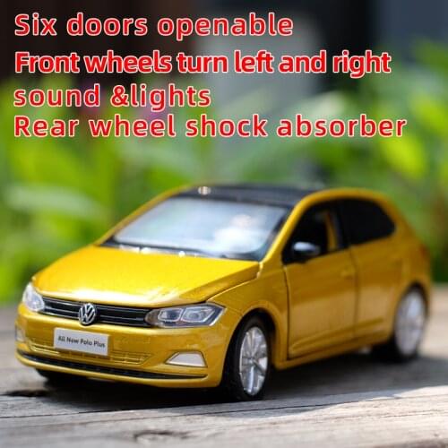 Toy Car 1:32 New POLO Plus Metal Alloy Diecast Car Model Miniature Model With Sound Light Model Boys Gift Toys For Childrens