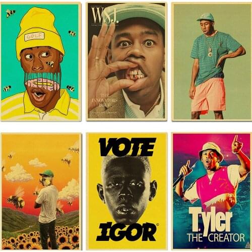 Famous Singer Tyler The Creator Poster Retro Vintage Poster Kraft Paper Painting Wall Art for home/bar Decors