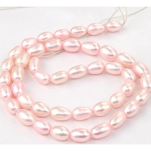Unique Pearls jewellery Store,5mm Pink Rice Freshwater Pearl Loose Beads One Full Strand DIY Jewelry For Necklace LS3-0117