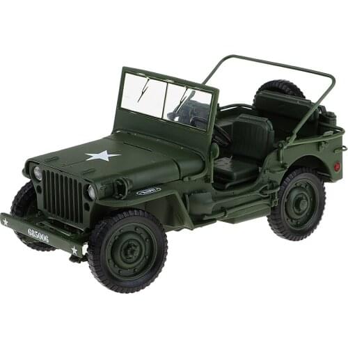 Alloy 1:18 Scale Tactical Military Model Car Truck World War II Diecast Vehicles for Childen Toys Gifts Model Vehicle Car Kit
