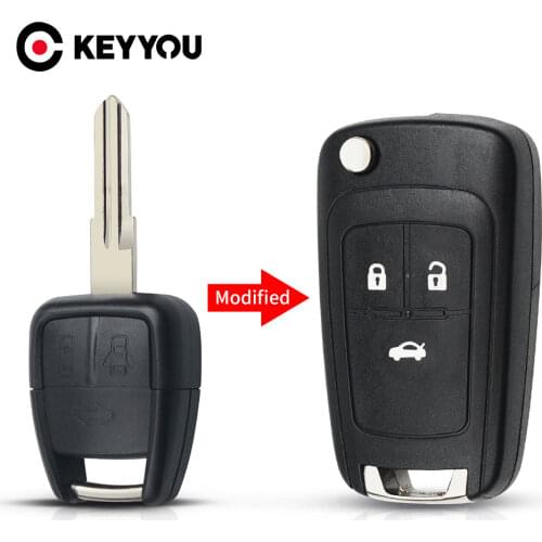 KEYYOU Modified Folding Remote key case shell For Chevrolet Cruze Aveo Opel For GM 3 Car switchblade key Auto Flip key housing