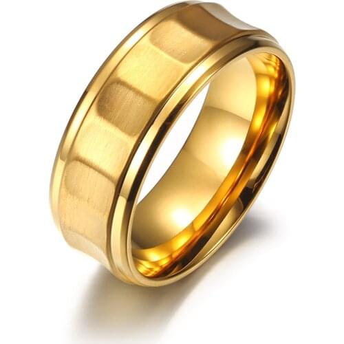 JHSL 8mm Trendy Men Rings Blue Black Gold Color Fashion Jewelry High Polishing Stainless Steel Party Gift Size 7 8 9 10 11
