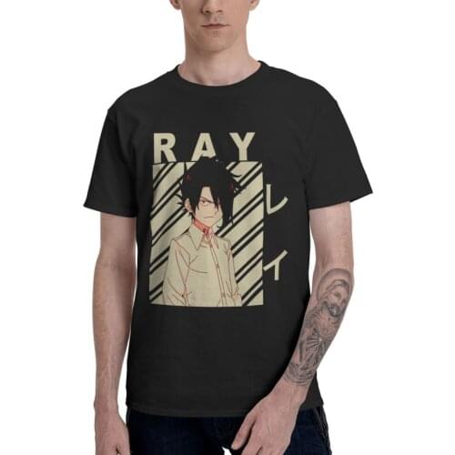 The Promised Neverland Ray Japanese Anime T Shirt Men Short Sleeve 100% Cotton T-shirt Manga Fans Tee Fashion Harajuku Tshirts