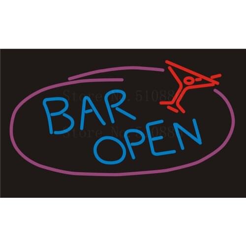 NEON SIGN For Maitini Bar Open Wine&Beer Pong Real GLASS Tube Beer PUB Restaurant Signboard display Shop Light Signs 17*14"