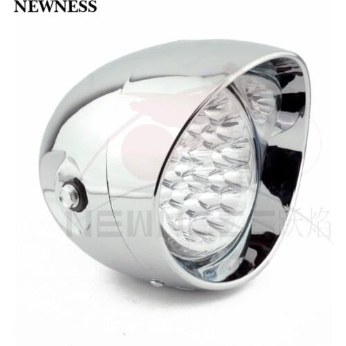 Newness 5.75" LED Motorcycle Bullet Headlight 10mm Side Mount Headlamp Front Light Lamp For Harley-Davidson Bobber Chopper