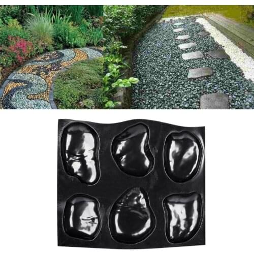 2021 New Rock Brick Concrete Mold Step Stones Plaster Cobblestones Mould Garden Decor DIY