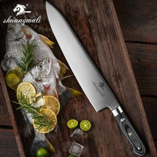 11 Inch Chef Gyuto Knive German 1.4116 Stainless Steel Slicing Kitchen Knife Utility Cleaver Cook Knifes With Ebony Wood Handle