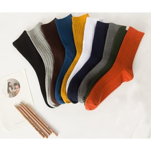 Solid double needle mens socks Mens medium length business socks sports socks Cotton socks
