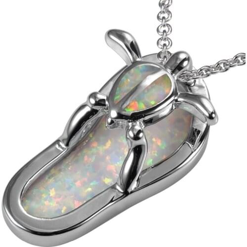 White Fire Opal 925 Sterling Silver Pendant P250