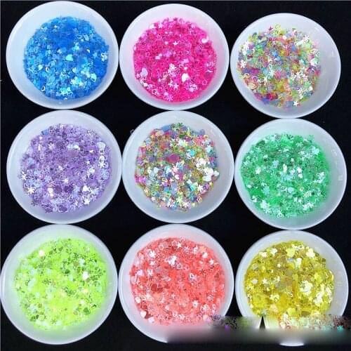 Transparent mixed manicure sequins mixed five-pointed star love plum blossom snowflake nails DIY clothing accessories