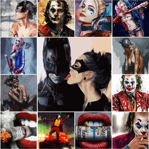 DIY BT Man Coloring By Numbers Set No-Frame Painting With Numbers 40x50cm 24 Colors For Adults Diff:4 Stars VA-1141