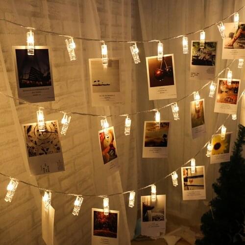 Christmas Lights 80/40/20led Photo Clip String Lights Fairy Garland Christmas Decorations for Home Navidad Room Decor Wedding