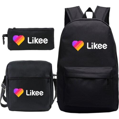LIKEE Kids Prints Backpack 3 Sets For Teenagers Boy School Bag Likee Bagpack Women Men Casual Backpack Children Laptop Book Bag