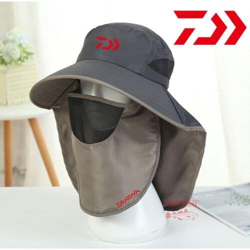 2021New Daiwa Fishing Sun Hat Summer Men Women Outdoor Fishing Fisherman Hat UV Protection Sunshade Cap Big Eaves Adjustable Hat
