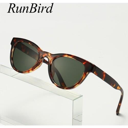 RunBird Popular Fashion small Cat Eye Sunglasses Women Vintage Wine Red Green Eyewear Men Square Sun Glasses Shades UV400 5507
