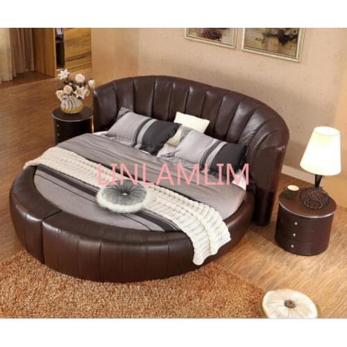 Real Genuine leather bed frame Modern Soft Beds with storage Home Bedroom Furniture cama muebles de dormitorio / camas quarto