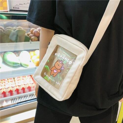 Handbags Shoulder Bags for Women 2020 Fashion Canvas Bookbag School Students Messenger Bags Cute Cartoon Clear Crossbody Bags