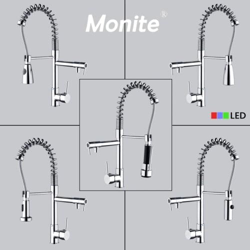 Spring Kitchen Faucet Swivel Spout Single Handle Pull out Spray torneira Sink 97168D054/1 Basin Sink Faucets,Mixer Tap