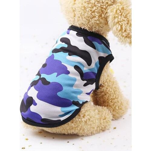 XS-XXL Pet Cat Dog Mesh Breathable Vest Summer Thin Section Camouflage Printed Sweat-absorbent Vest for Outdoor Pet Outfit