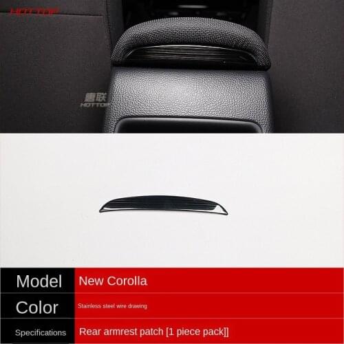 For Toyota corolla 2019 2020 Stainless steel Car Rear Armrest Storage box Sequins cover trim Car accessories styling 1pc
