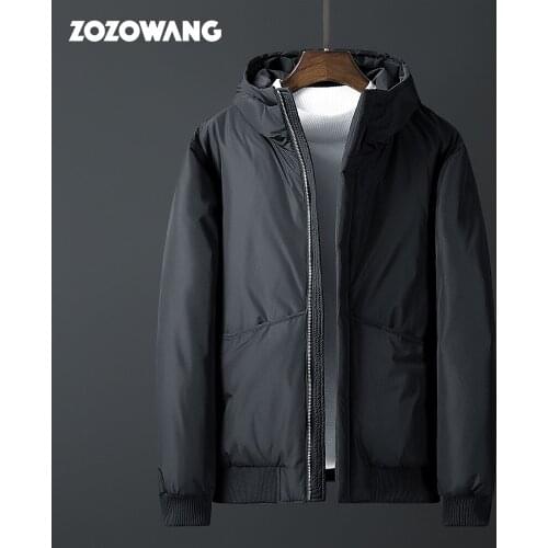 ZOZO Winter jacket men 90% white duck down coat Fleece Military Down Jacket Coat Men Windproof Waterproof Outwear Down Parkas