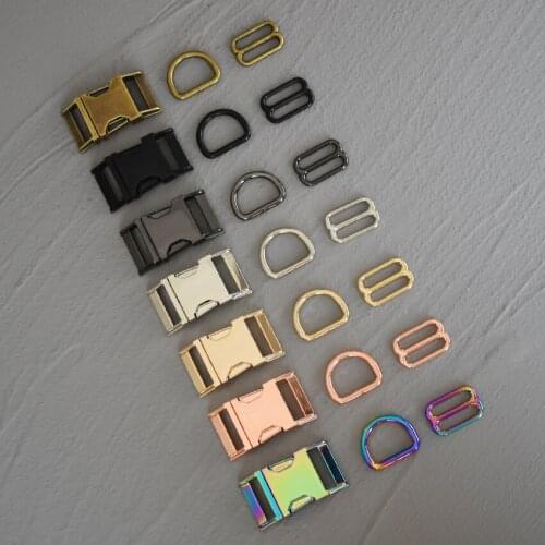 10 Sets 25mm Metal Buckle 8 Adjust Buckle D Ring /Three-Pieces for Dog Collar Necklace Handmade Webbing DIY Accessory 25-3s8