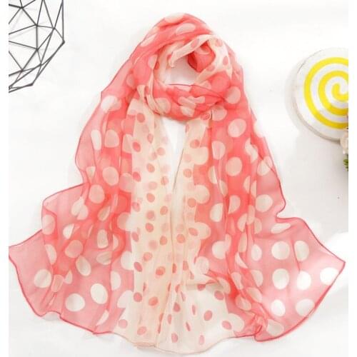2020 NEW Beach Dots print Georgette chiffon scarf silk square hijab cool shawl ladies foulard femme Scarves hair bufanda mujer
