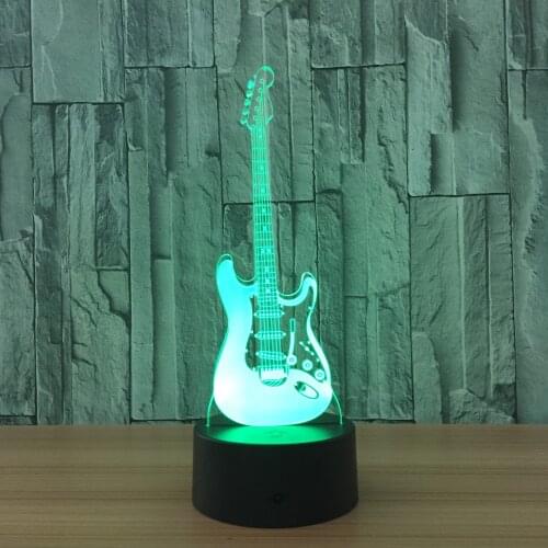 3D Led Visual Colorful USB Table Lamp Lampara Baby Sleeping Night Light Creative Fashion Music Electric Guitar Lamp Decor Gifts