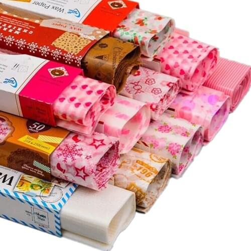 50 Pcs Nougat Twist Wax PaperChirstmas Non Stick Twisting Wrapping Paper for Baking Chocolate Cookies Candy