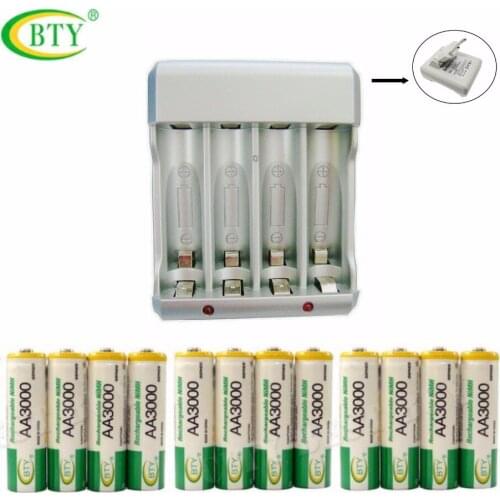 BTY-825 Ni-MH Ni-Cd AA AAA Rechargeable Battery Charger With BTY AA 3000 series 1.2V 850mAh AA Rechargeable Battery