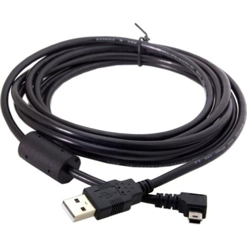 Chenyang Type B Mini USB 5pin Male to USB 2.0 Male Data Cable with Ferrite 5m 3m 1.8m 0.5m Right Angled Up Down anled 90 Degree