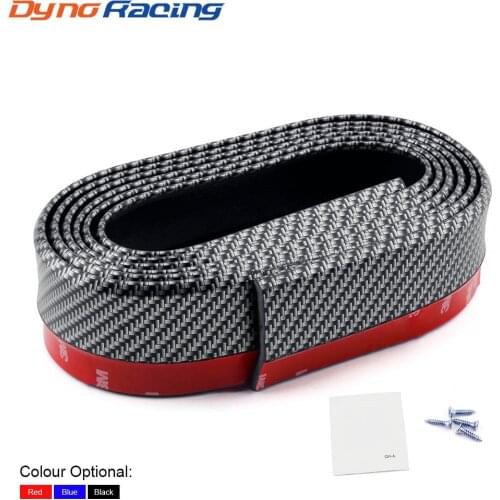 Soft Rubber Car Front Bumper Lip 50mm Width 2.5m length Carbon fiber Style Bumper protector Bumper Sticker YC101386