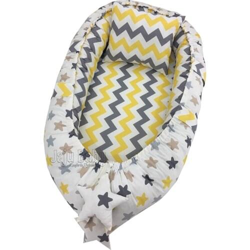 Jaju Baby nest Yellow Gray Star Orthopedic Luxury BabyNest Baby Bedding 100x60cm