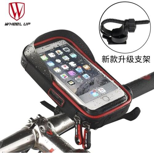Cycling Bicycle Bike Head Tube Handlebar Cell Mobile Phone Bracket Holder Touch Screen Phone Mount Saddle Bags Case 6.0/7.0inch
