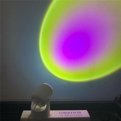 Projector Lamp Italy Design Rainbow Atmosphere Led Night Light For Home Bedroom Coffe Shop Background Wall Decoration
