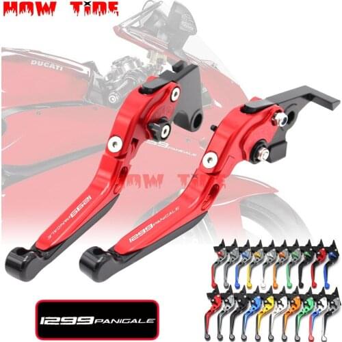 20 Colors New CNC Adjustable Foldable Extendable Motorbike Red Brakes Clutch Levers For Ducati 1299 Panigale/S/R 2015-2018