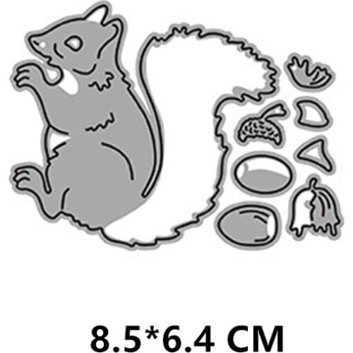 2021 New Animal Little Squirrel Cutting Dies DIY Scrapbooking Embossing Paper Photo Frame Stamps Crafts Template Mould Stencils